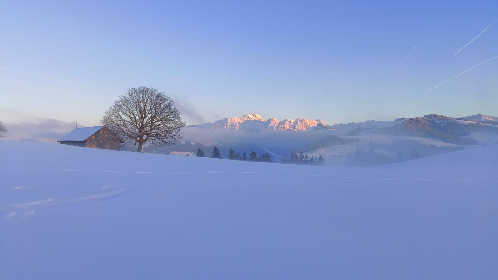 Sneeuw en bergen in Zwitserland